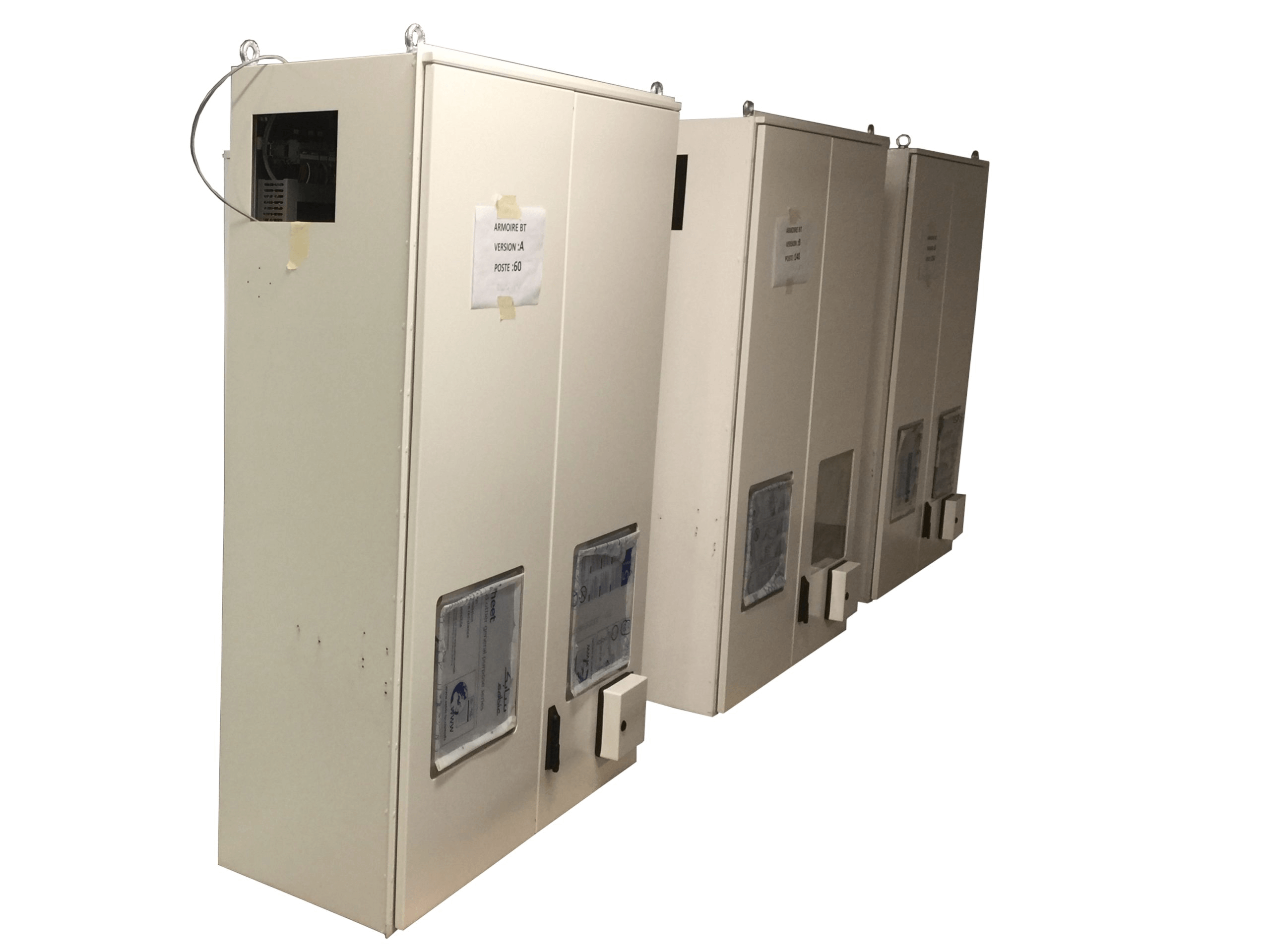Electrical cabinets in series for nuclear applications